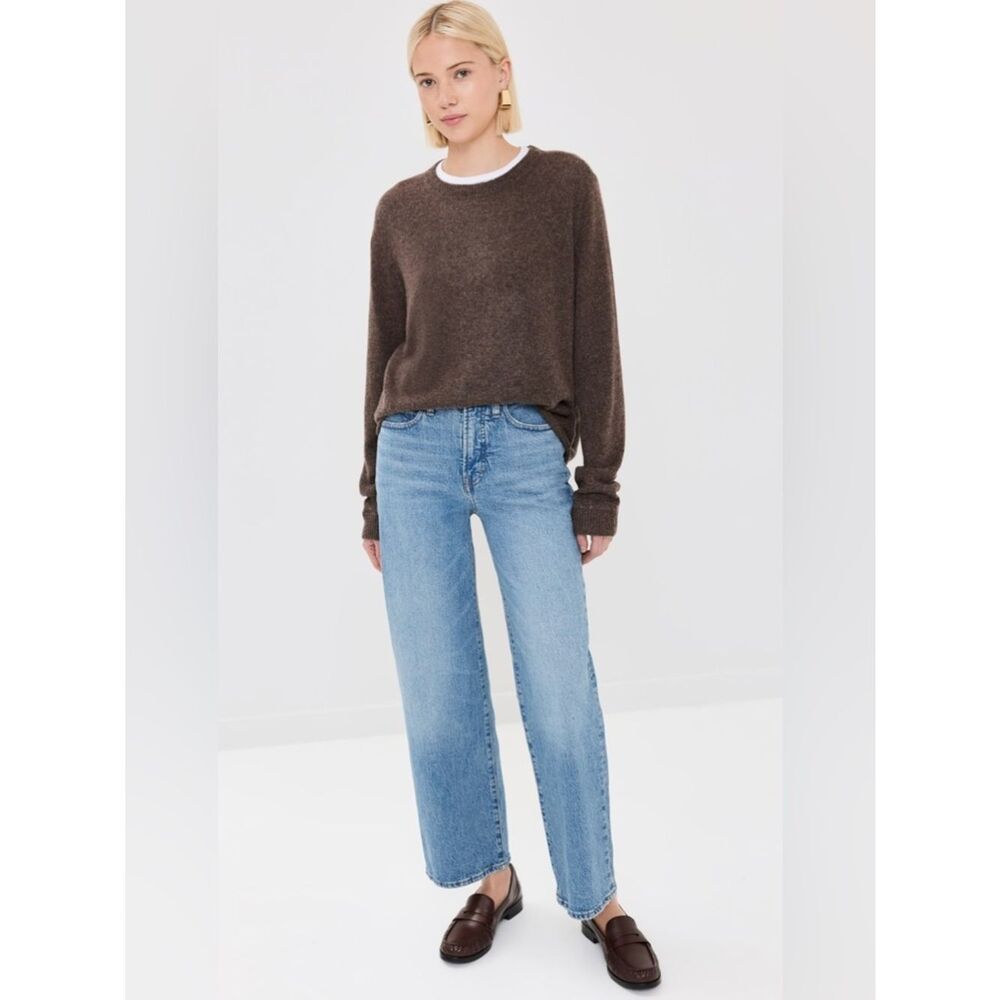 Reformation Cashmere Boyfriend Brown Crewneck Sweater Size Small - Picture 4 of 12